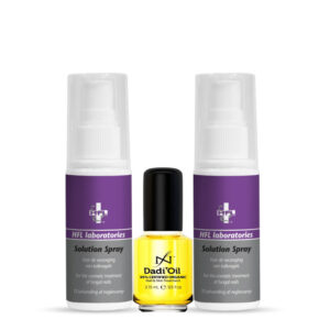 HFL Solution Spray - Cosmetische verzorging bij kalknagels en gevoelige huid - 2 stuks + Dadi Oil 3,75ml